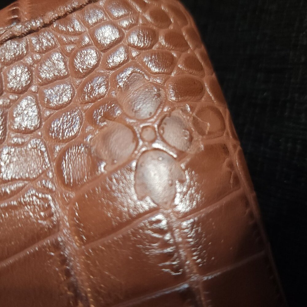Patricia Nash Tan Croc-Embossed Satchel - Picture 6 of 10
